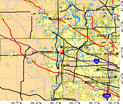 East Dundee, IL map