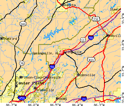 Springville, AL map