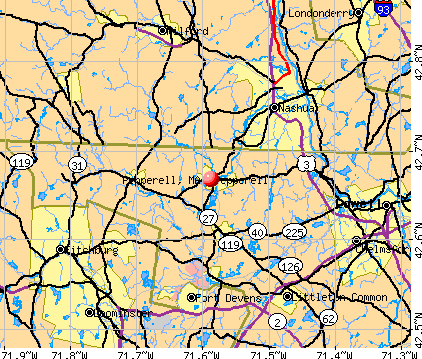 Pepperell, MA map