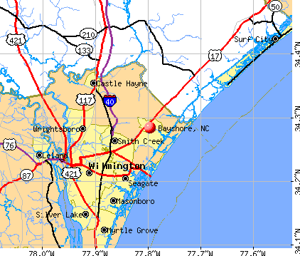 Bayshore, NC map