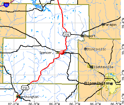 Spencer, IN map