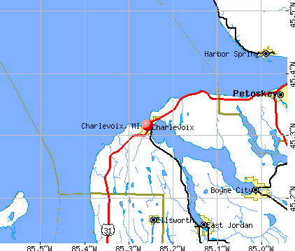 Charlevoix, MI map