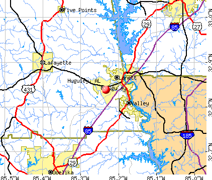 Huguley, AL map