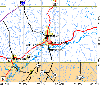 East Brewton, AL map