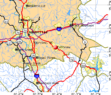 Fairview, NC map