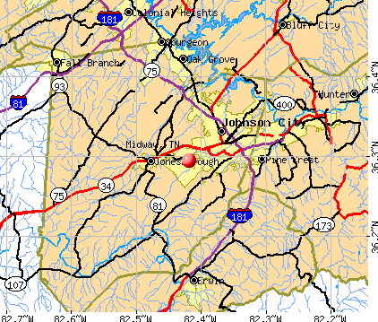Midway, TN map
