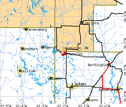 Jasonville, IN map
