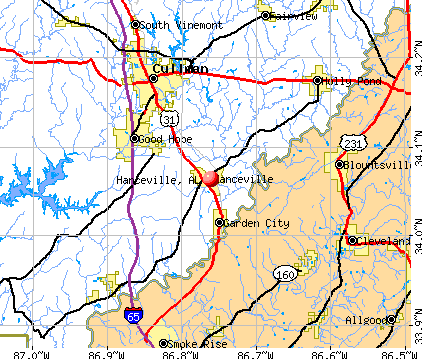 Hanceville, AL map