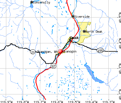 Okanogan, WA map