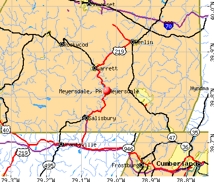 Meyersdale, PA map