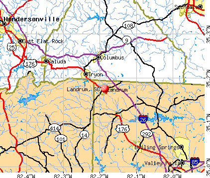 Landrum, SC map