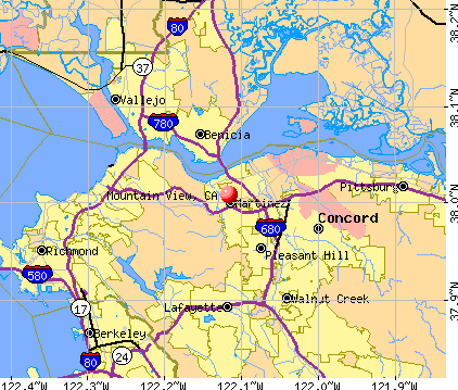 Mountain View, CA map