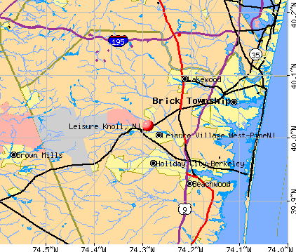 Leisure Knoll, NJ map