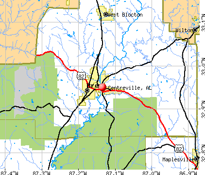 Centreville, AL map