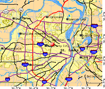 Wellston, MO map