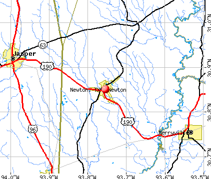 Newton, TX map