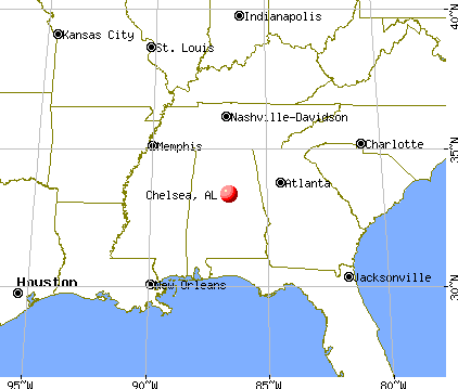Chelsea, Alabama map