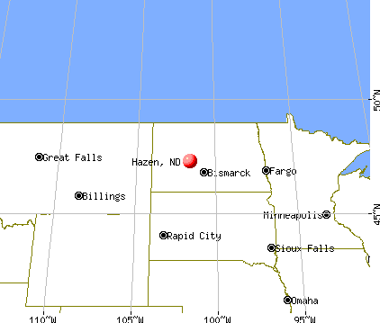 Hazen, North Dakota map