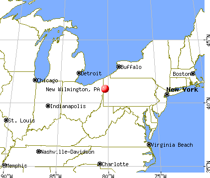 New Wilmington, Pennsylvania map