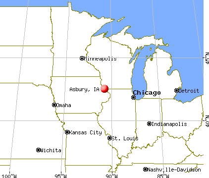Asbury, Iowa map