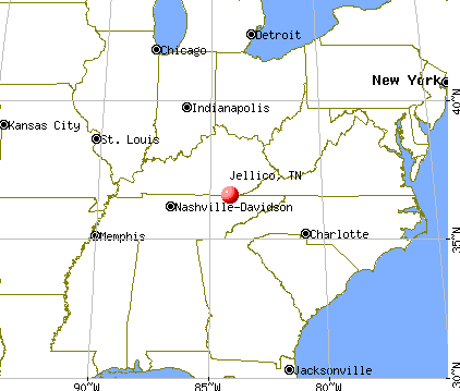 Jellico, Tennessee map