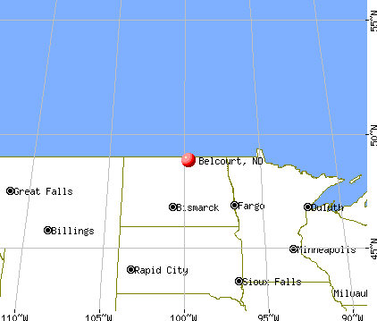 Belcourt, North Dakota map