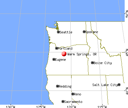 Warm Springs, Oregon map