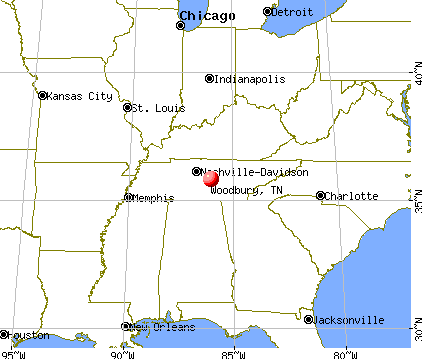 Woodbury, Tennessee map