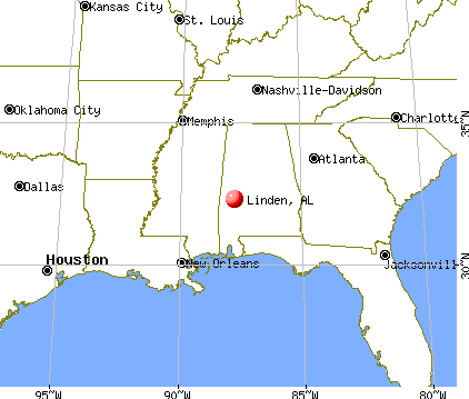 Linden, Alabama map