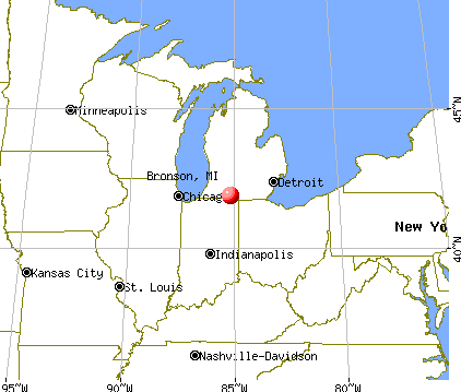 Bronson, Michigan map