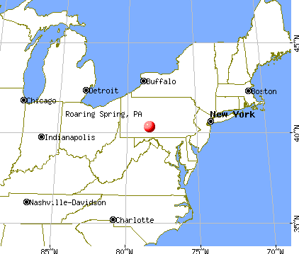 Roaring Spring, Pennsylvania map