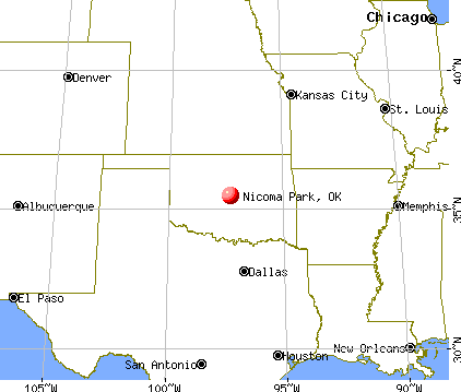Nicoma Park, Oklahoma map