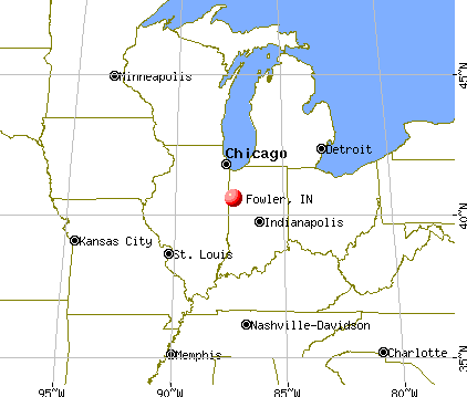 Fowler, Indiana map