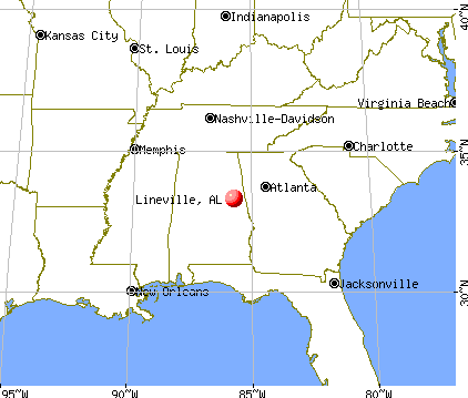 Lineville, Alabama map