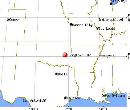 Longtown, Oklahoma map