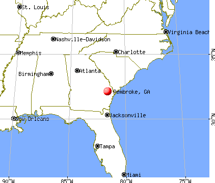Pembroke, Georgia map