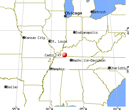 Cadiz, Kentucky map