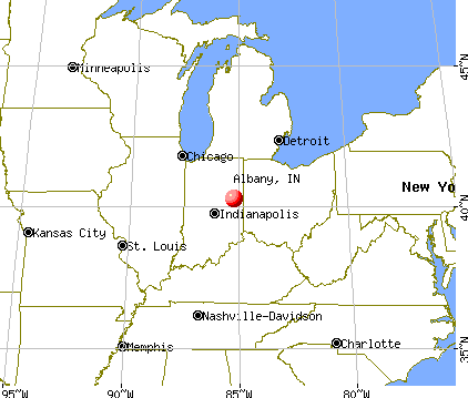 Albany, Indiana map