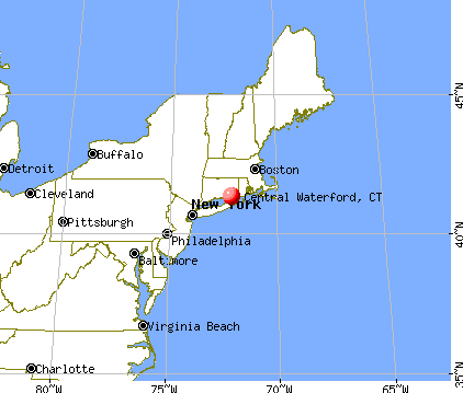 Central Waterford, Connecticut map