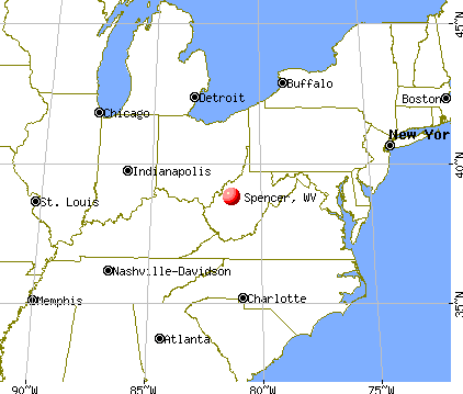 Spencer, West Virginia map