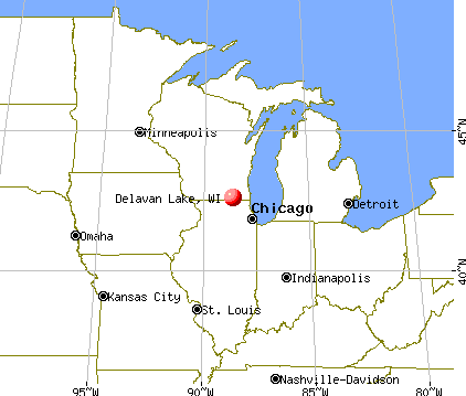 Delavan Lake, Wisconsin map