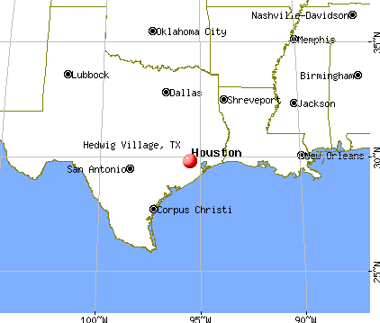 Hedwig Village, Texas map