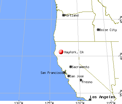 Hayfork, California map