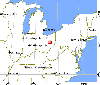 West Lafayette, Ohio map