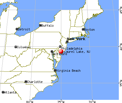 Laurel Lake, New Jersey map