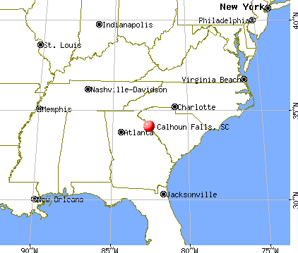 Calhoun Falls, South Carolina map