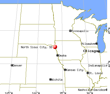 North Sioux City, South Dakota map