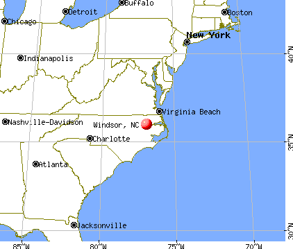Windsor, North Carolina map