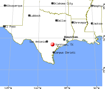 Yorktown, Texas map