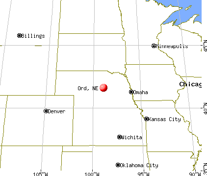 Ord, Nebraska map